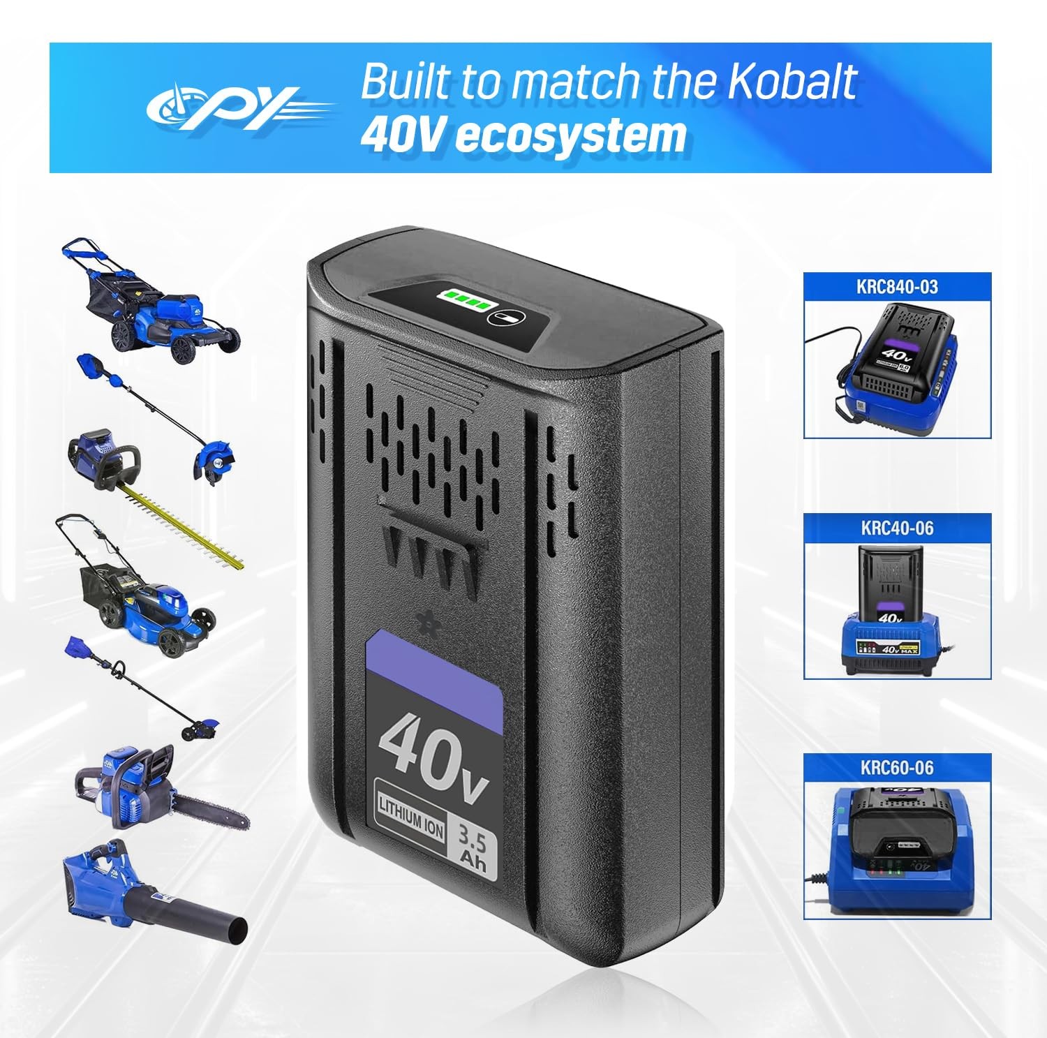 40V 3.5Ah Replacement Battery For Kobalt 40 Volt Max Cordless Power Tools gallery