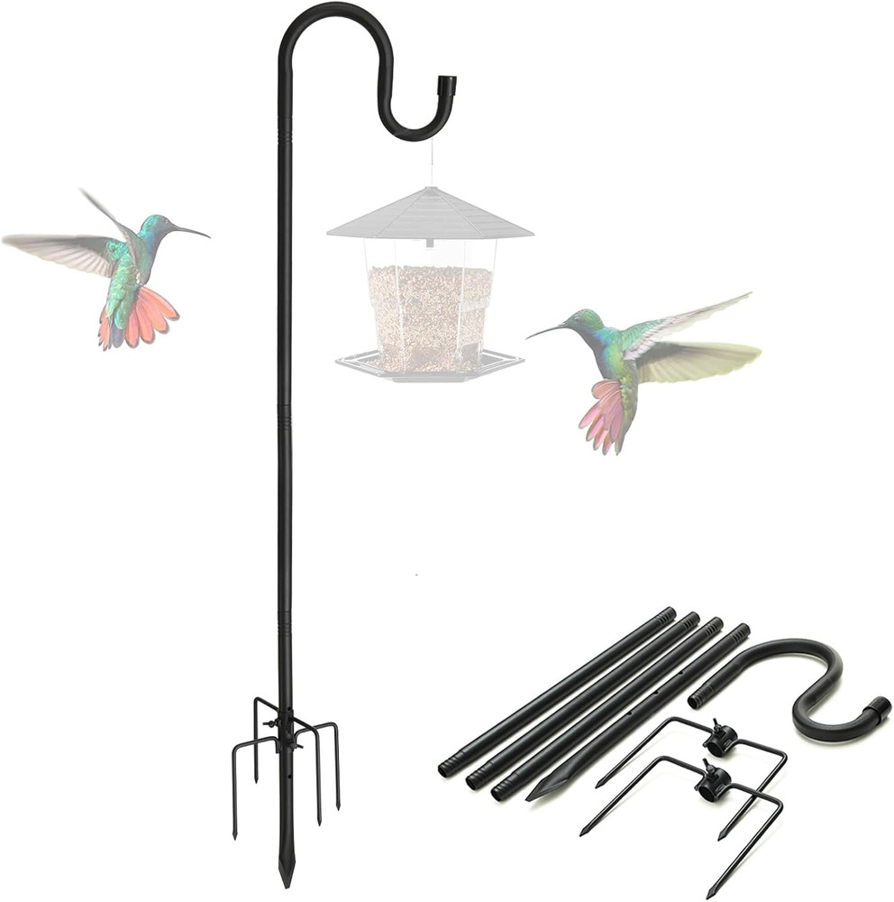 Shepherds Hooks, 94" Bird Feeder Pole for Outdoor, 4/5” Thick Hummingbird Feeder