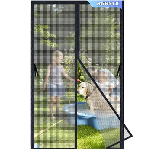 Magnetic Screen Door - Bugs Out, Breeze in - Heavy Duty Double 38*83 Black gallery