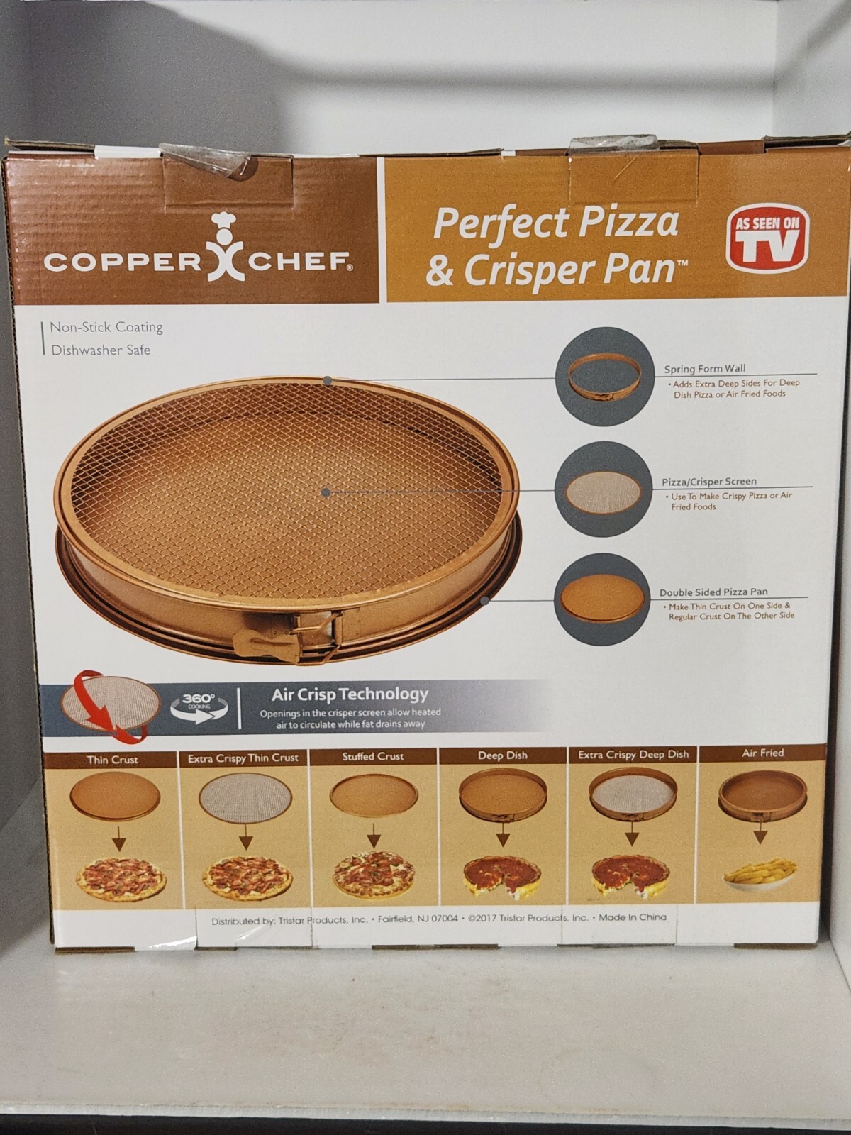 12” COPPER CHEF PERFECT PIZZA & CRISPER PAN 3 PIECE, NON-STICK 550F HEAT RESIST gallery