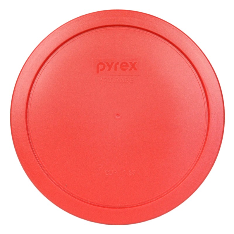 Pyrex 6/7 Cup Red Plastic Round Storage Lid Cover 7402-PC 4Pk for Glass Bowl New gallery