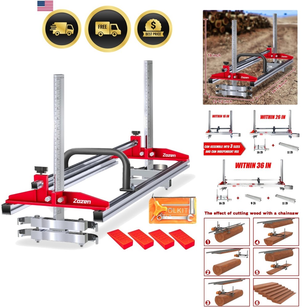 Chainsaw Mill, Portable Sawmill - Can be Assembled into 3 sizes for Independe...