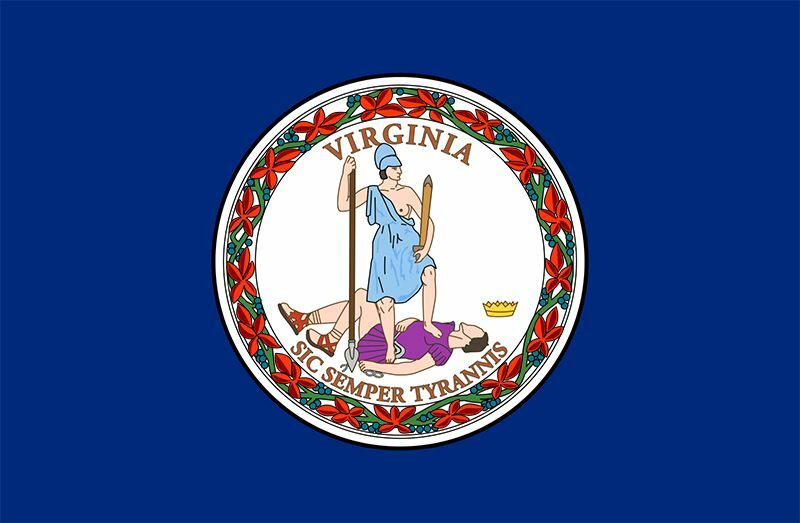 Florida & Virginia State Flags Metal Sign Framed on Rustic Wood gallery