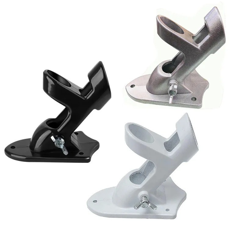 Two-Position Flag Pole Holder Heavy Duty Mounting Bracket with Hard wares Black gallery