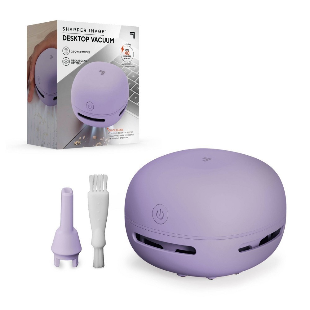 Sharper Image Desktop Cordless Handheld Vacuum 2 Power Modes Accessories Purple gallery