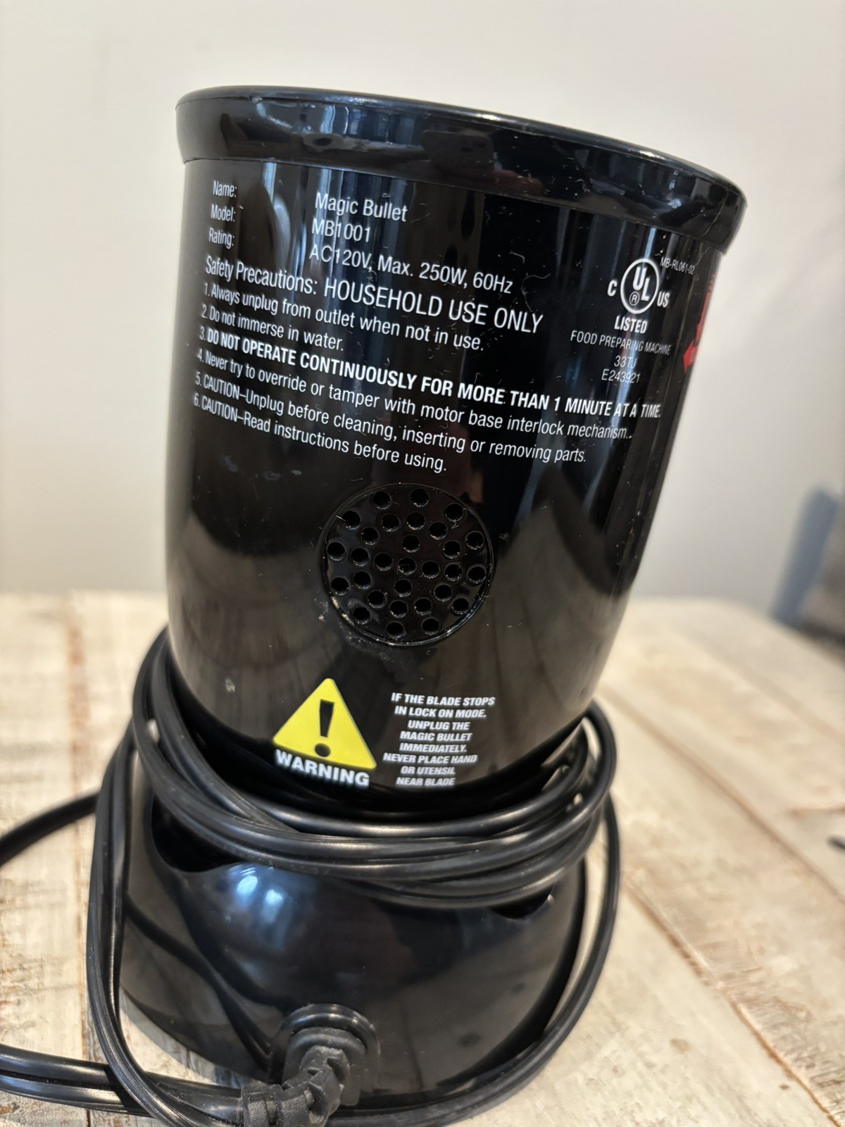 Magic Bullet MBR-1101 Blender - Black Colored Base W/ 4Cups, 2 Blades & Lids gallery