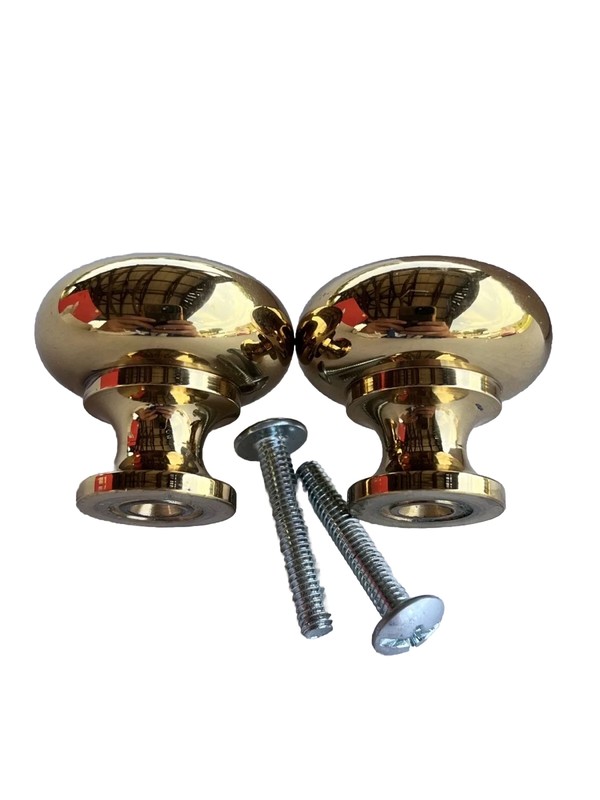 10 Pair (20) Italian Made Solid Polished Brass Mushroom Knobs OMP Porto Sri 8/32 gallery