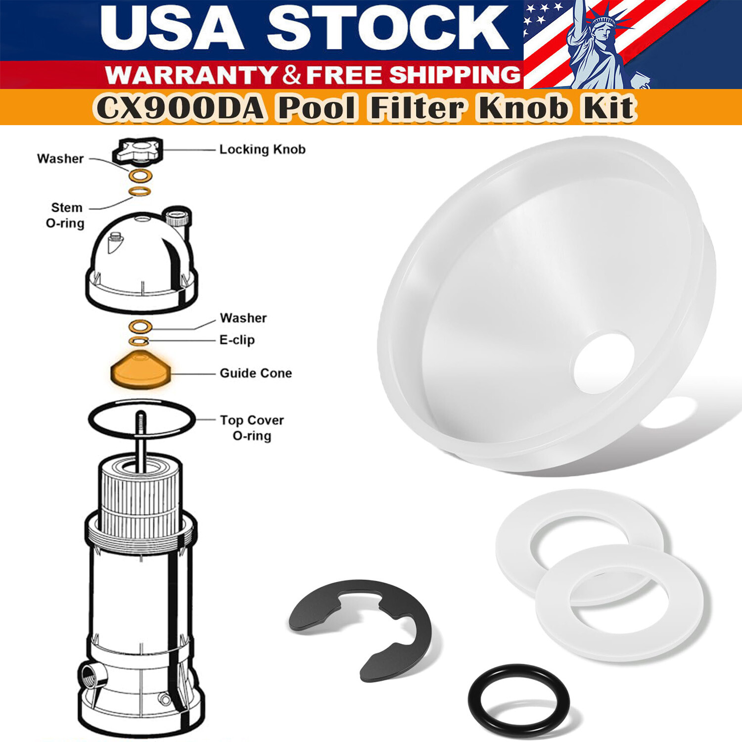 For Hayward Star Clear Plus C751 C900 C1200 Pool Filter Knob Kit CX900DA gallery