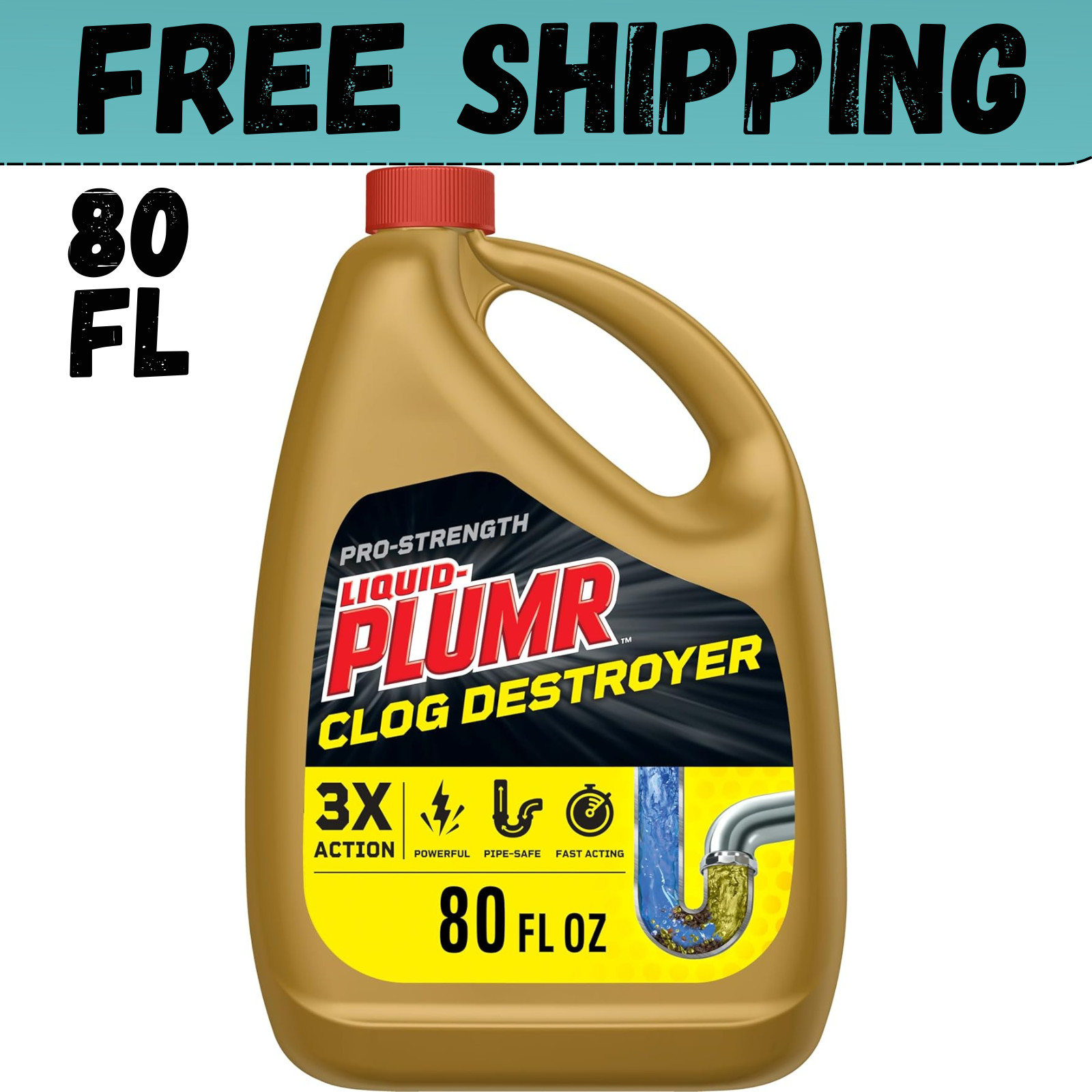 Liquid-Plumr Pro-Strength Clog Destroyer Liquid Drain Cleaner 80 Fluid Ounces gallery