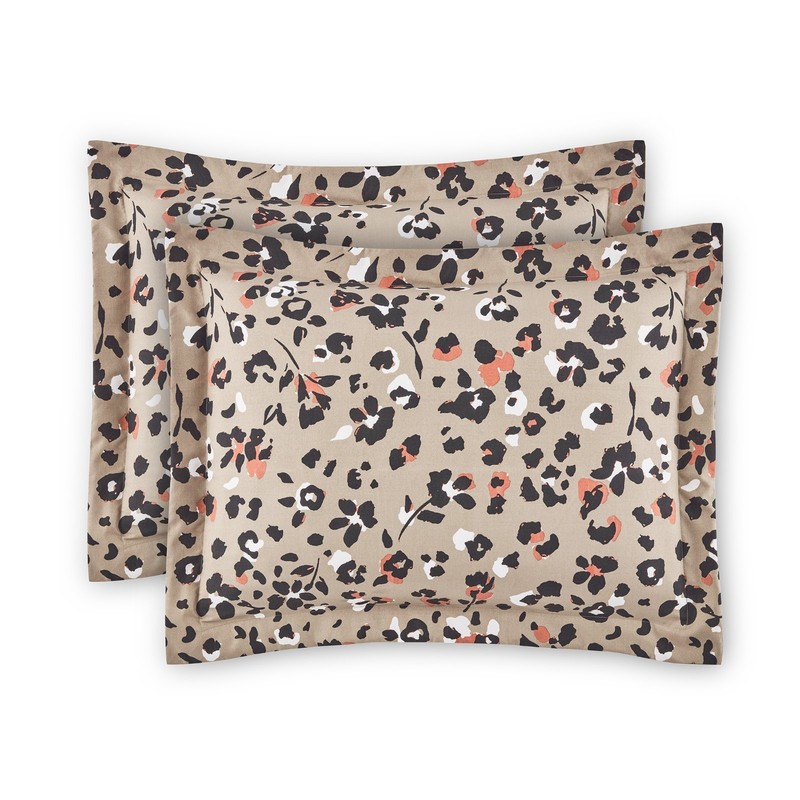 All in One Reversible Comforter and Sheet set- 7 Piece, Full, Beige Animal Print gallery