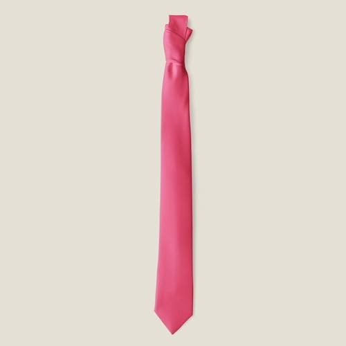 Men's Skinny Ties 2 Inch (5CM) Solid Pure Color Plain Slim Necktie Rose Red gallery