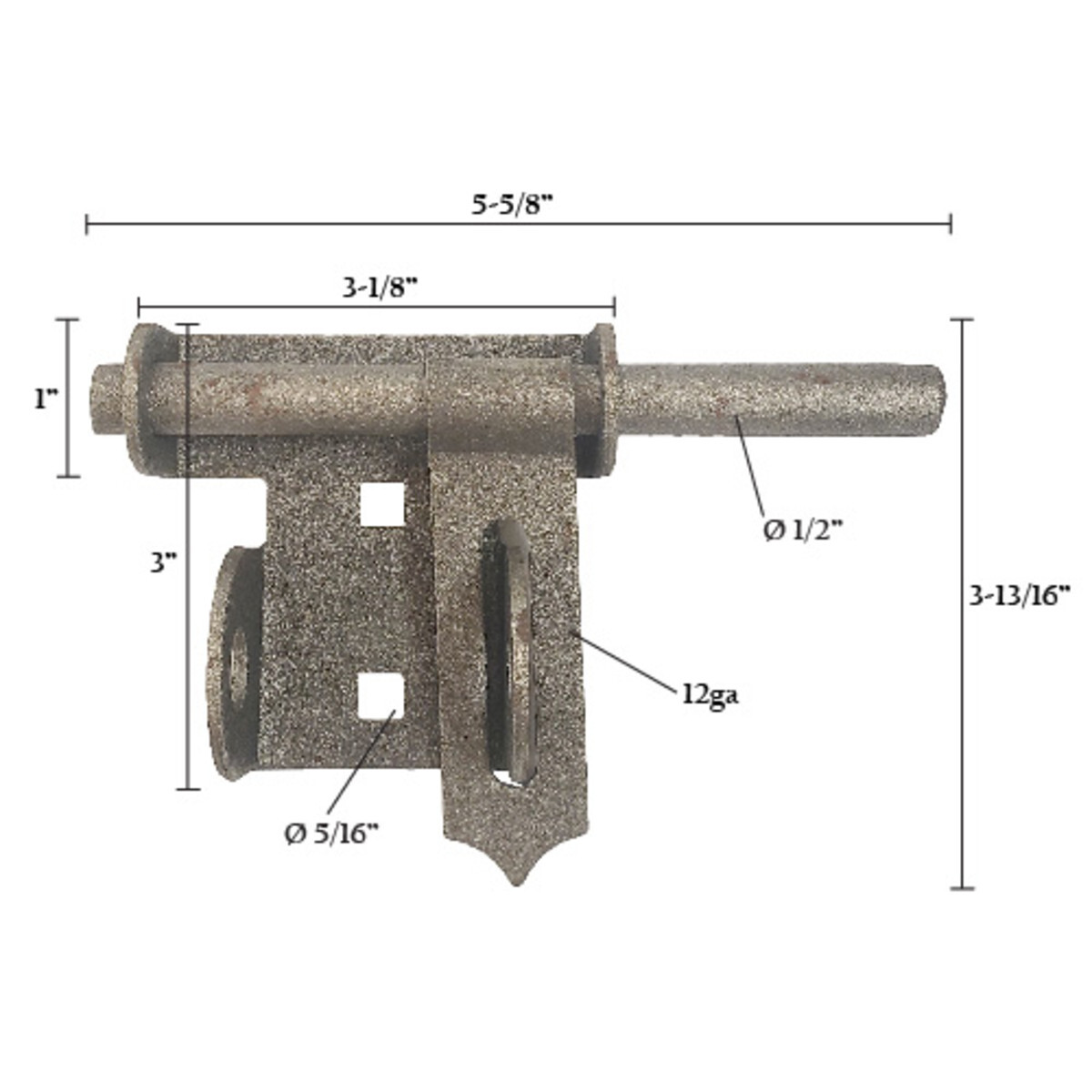 1/2" x 5 5/8" Weld On Slide Bolt Latch Lockable Gate Door Lock Heavy Duty (2pcs) gallery