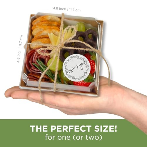 Small Charcuterie Box Set with Clear Lids, Brown, 50 ct, 5 inch x 5 inch gallery