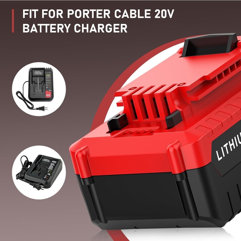 2PACK for PORTER CABLE 20V 20 Volt Lithium Battery /Charger Max PCC680L PCC685L gallery