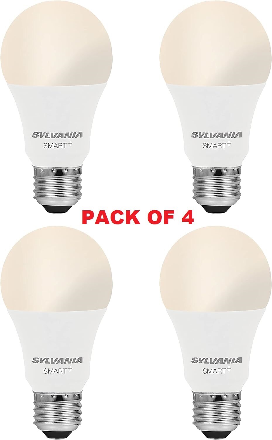 Sylvania Smart+ Light Bulb Dimmable Soft White A19 9W 800 Lumen 2700K 4 Pack New gallery