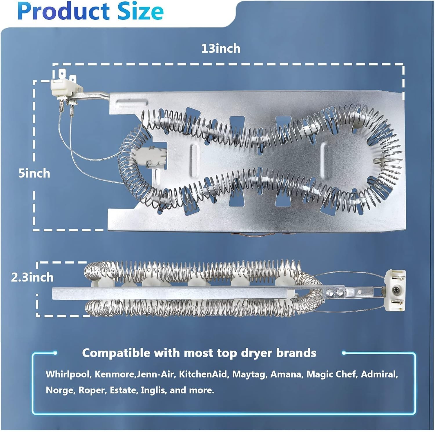 Dryer Heating Element for Whirlpool YWED85HEFC2 YWED9270XL0 4KMEDC300BW1 gallery