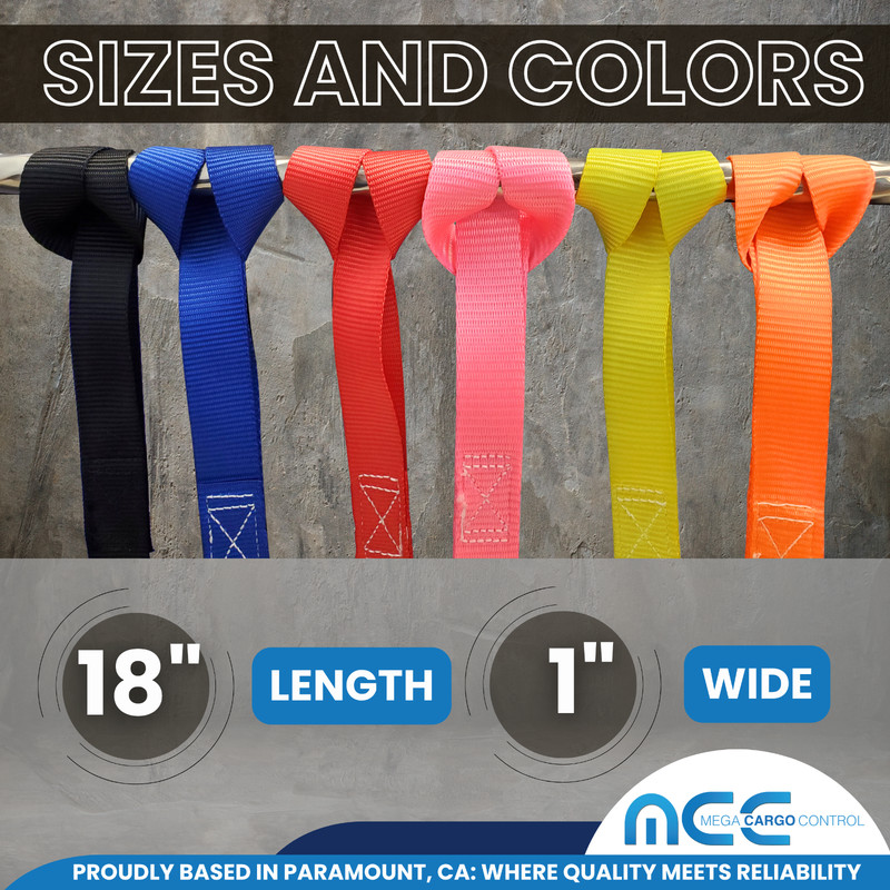 USA 6 Pack Heavy Duty 18" Soft Loop Tie Down Strap Motorcycle Dirt-Bike ATV UTV gallery