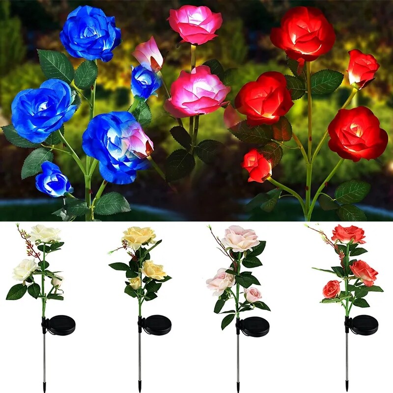 Solar Garden Lights Solar Flower Lights Outdoor Waterproof for Yard Pathway Lawn
