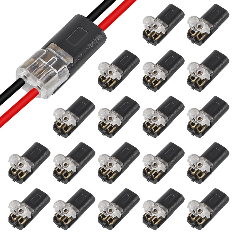 Universal Plug-in LED Strip Wire Connectors - 20-Pack with Locking Buckle gallery