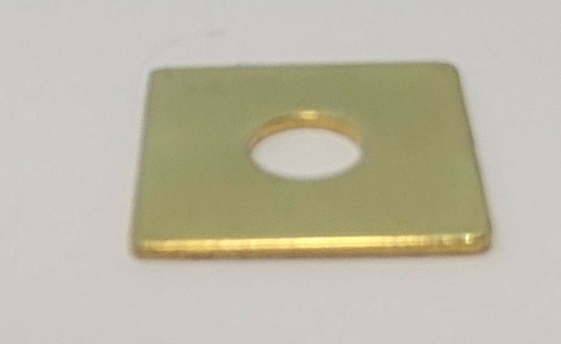 3/4" Solid Polished Brass Square knob pull back plate rustic desk small cabinet gallery