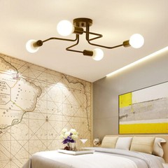 4-Light Sputnik LED Ceiling Light Modern Flush Mount Chandelier Fixture for Home
