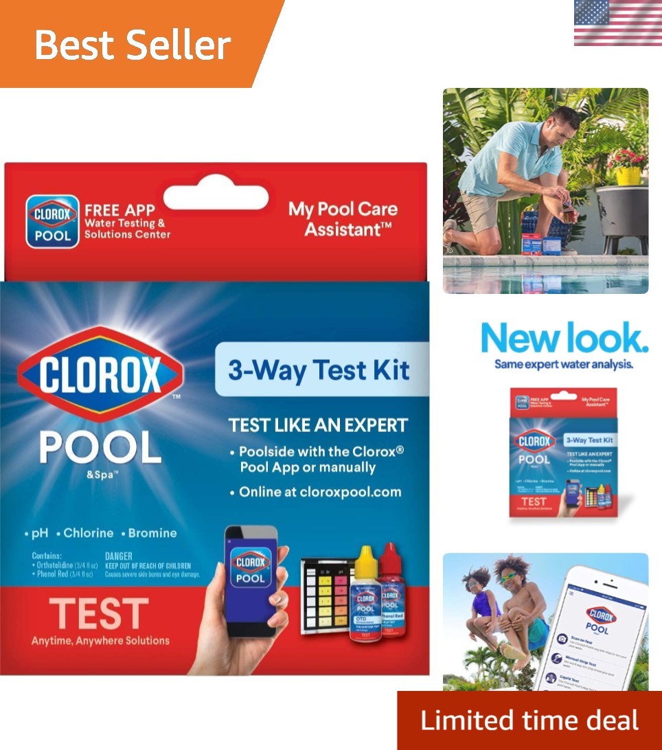 Clorox Pool&Spa 3-Way Water Kit - Accurate Bromine, Chlorine & pH Testing gallery