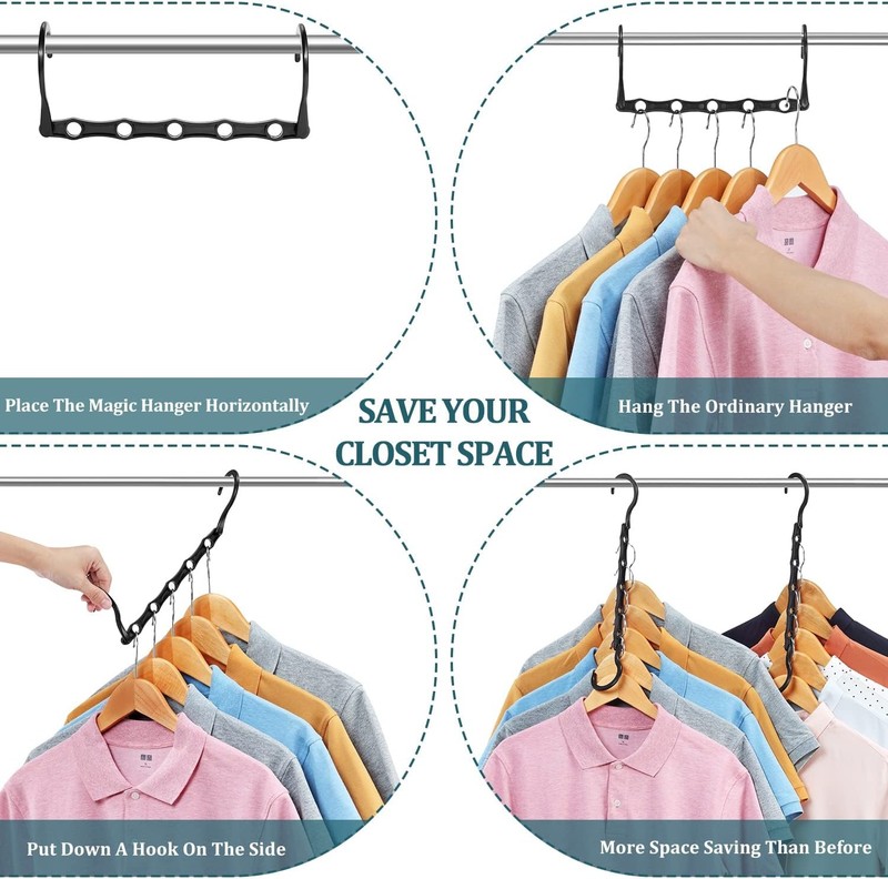 Magic Hangers Space Saving Closet Organization Space Saver 6 Pack Multipurpose gallery