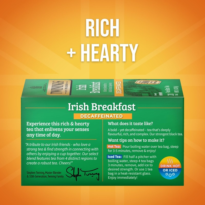 Twinings Decaffeinated Irish Breakfast 20 Count (Pack of 6), Original Version gallery