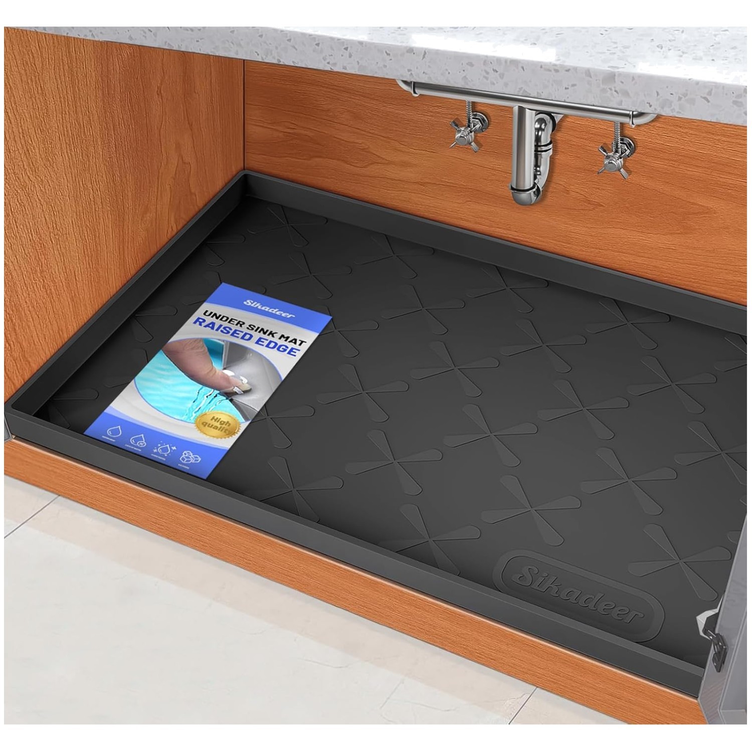 Cabinet Liner Mat, Waterproof Silicone, 28x22 Kitchen Drawer gallery