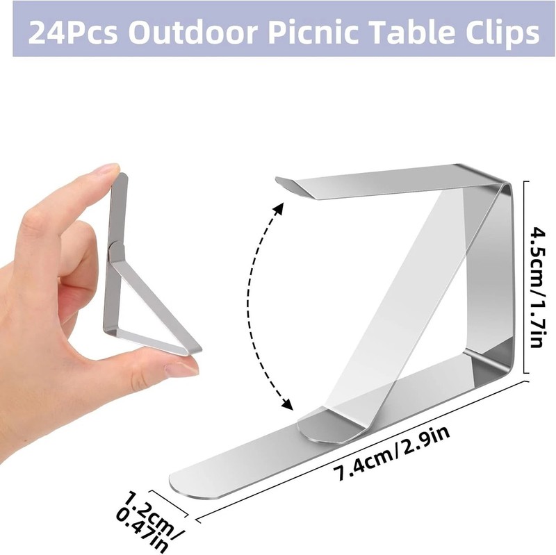 High-Quality 24 Tablecloth Clips - Rust-Proof Stainless Steel for Any Occasion gallery
