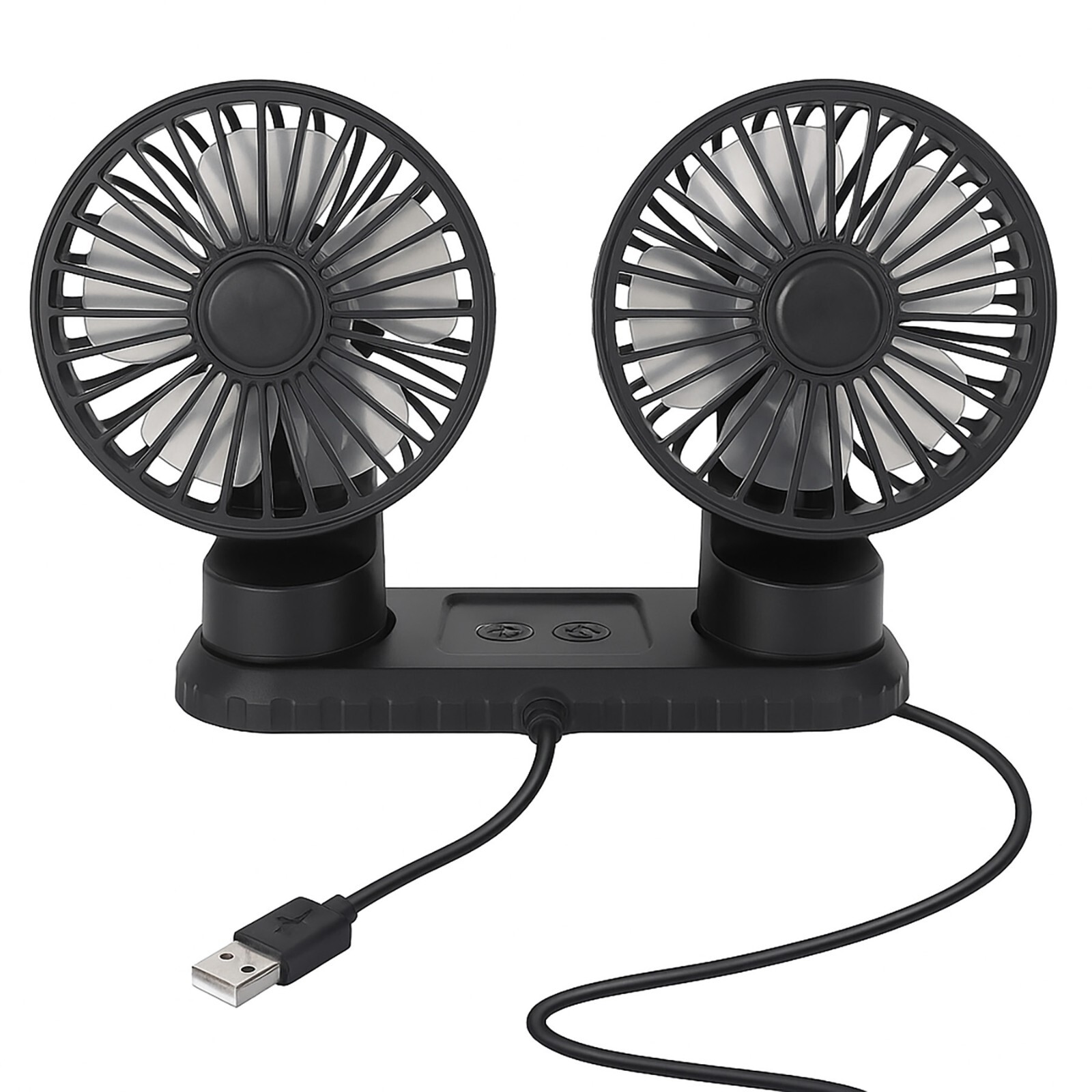 USB Powered Dual Fan – Rotating Heads, Ideal for Work or Travel gallery