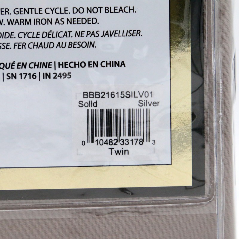 Levinsohn Cotton Collection Silver Solid Twin 15 in Drop Tailored Bedskirt NEW gallery