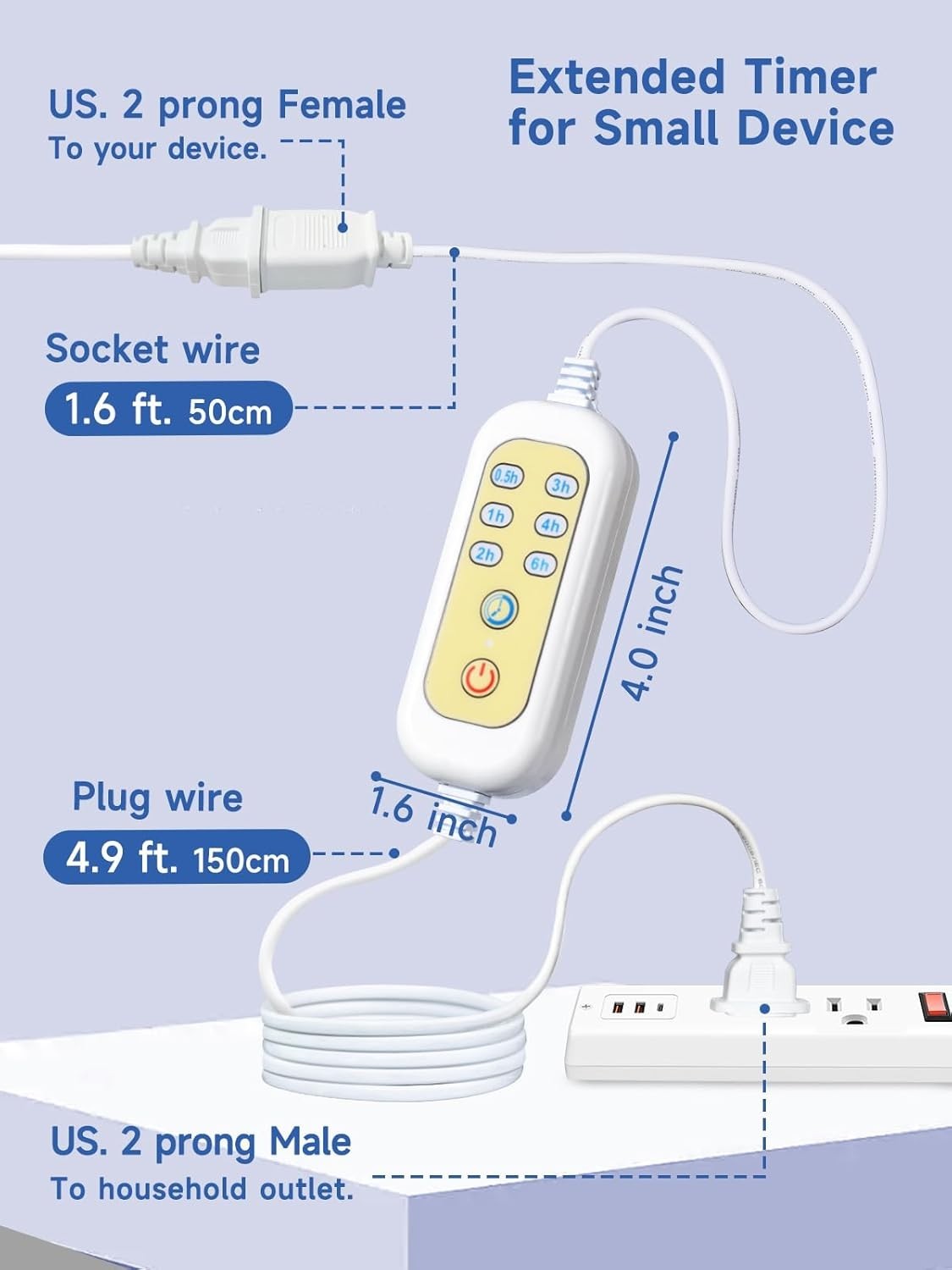 Extension Cord with Timer Only auto-Off Not self-Startup 6 Options Timer Outlets gallery