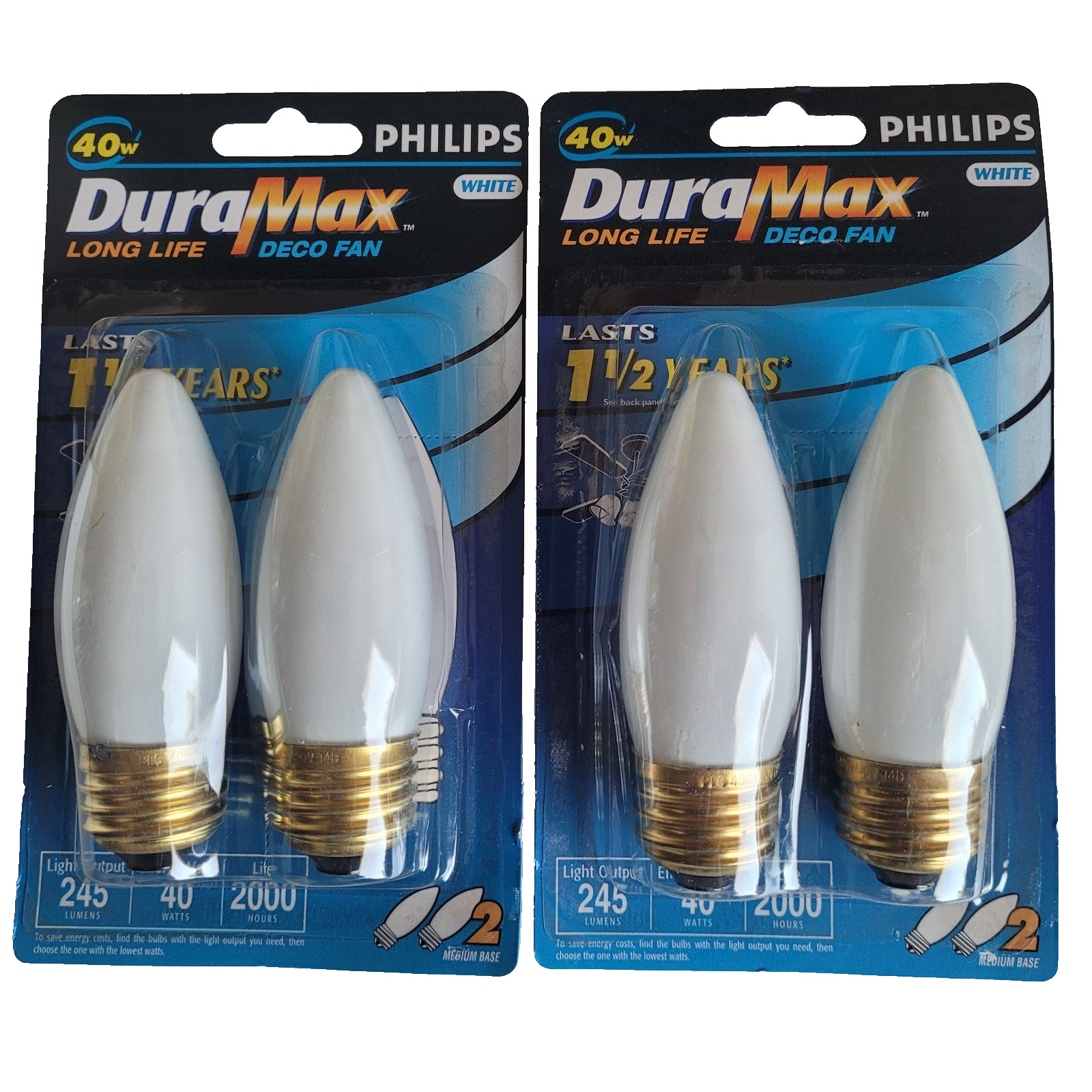 4- Philips Duramax Light Bulb White Long Life 40W Medium Base Ceiling Deco Fan gallery