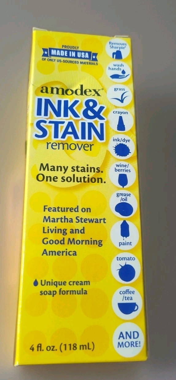 Amodex Ink and Stain Remover Cleans Marker Ink Crayon Pen Makeup NON-TOXIC 4 oz. gallery