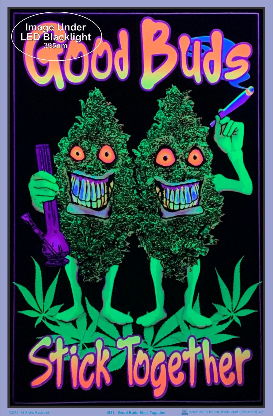 Good Buds Stick Together Blacklight Poster 23 x 35 gallery