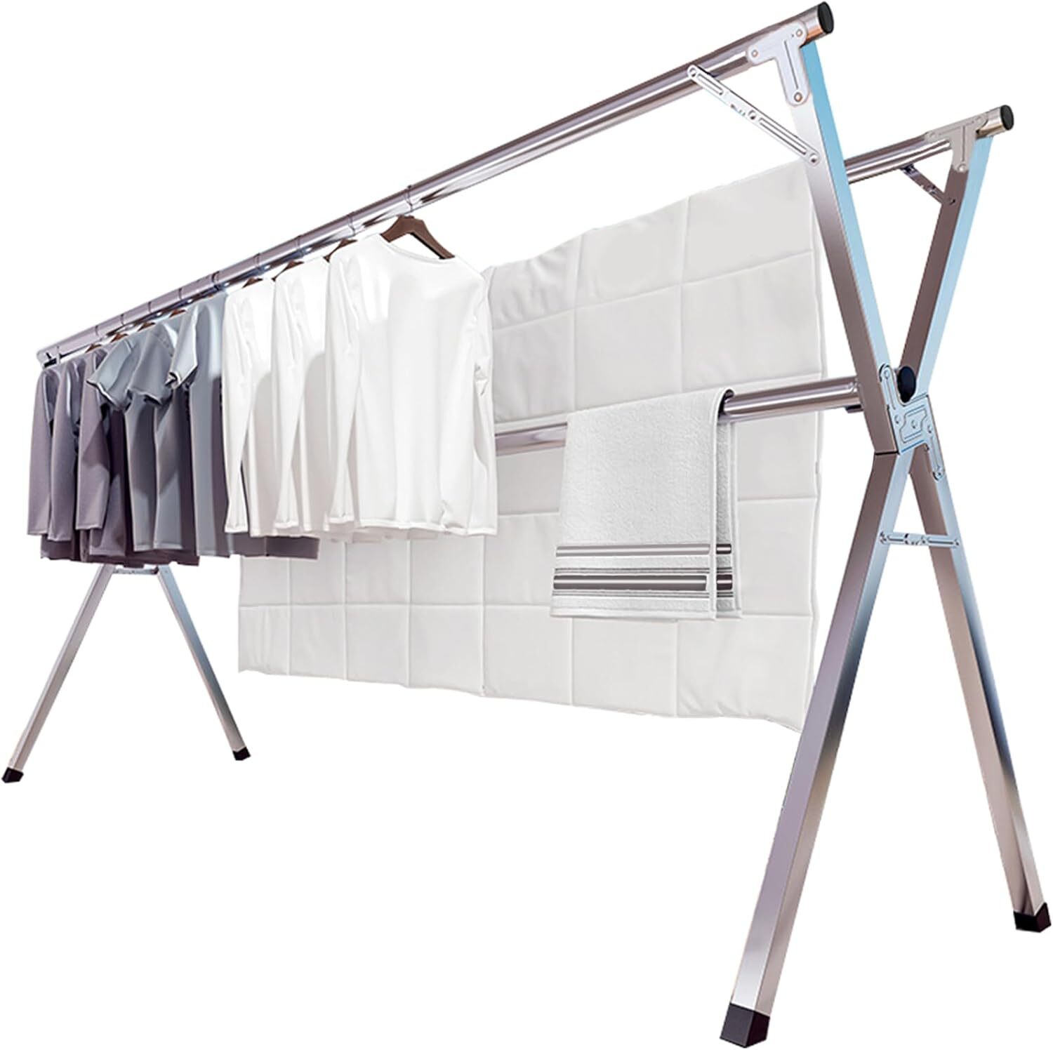 79-Inch Stainless Steel Hanger, Adjustable, Space-Saving, with 20 Hooks gallery