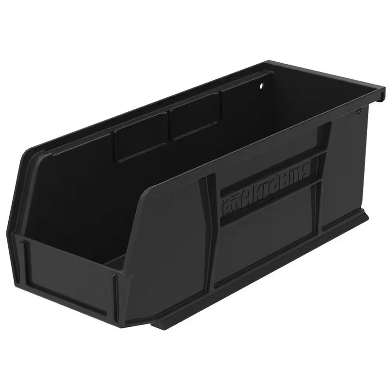 30224 Plastic Stackable Storage Bins, 11 In. X 4 In. X 4 In. Black, 12-Pack gallery