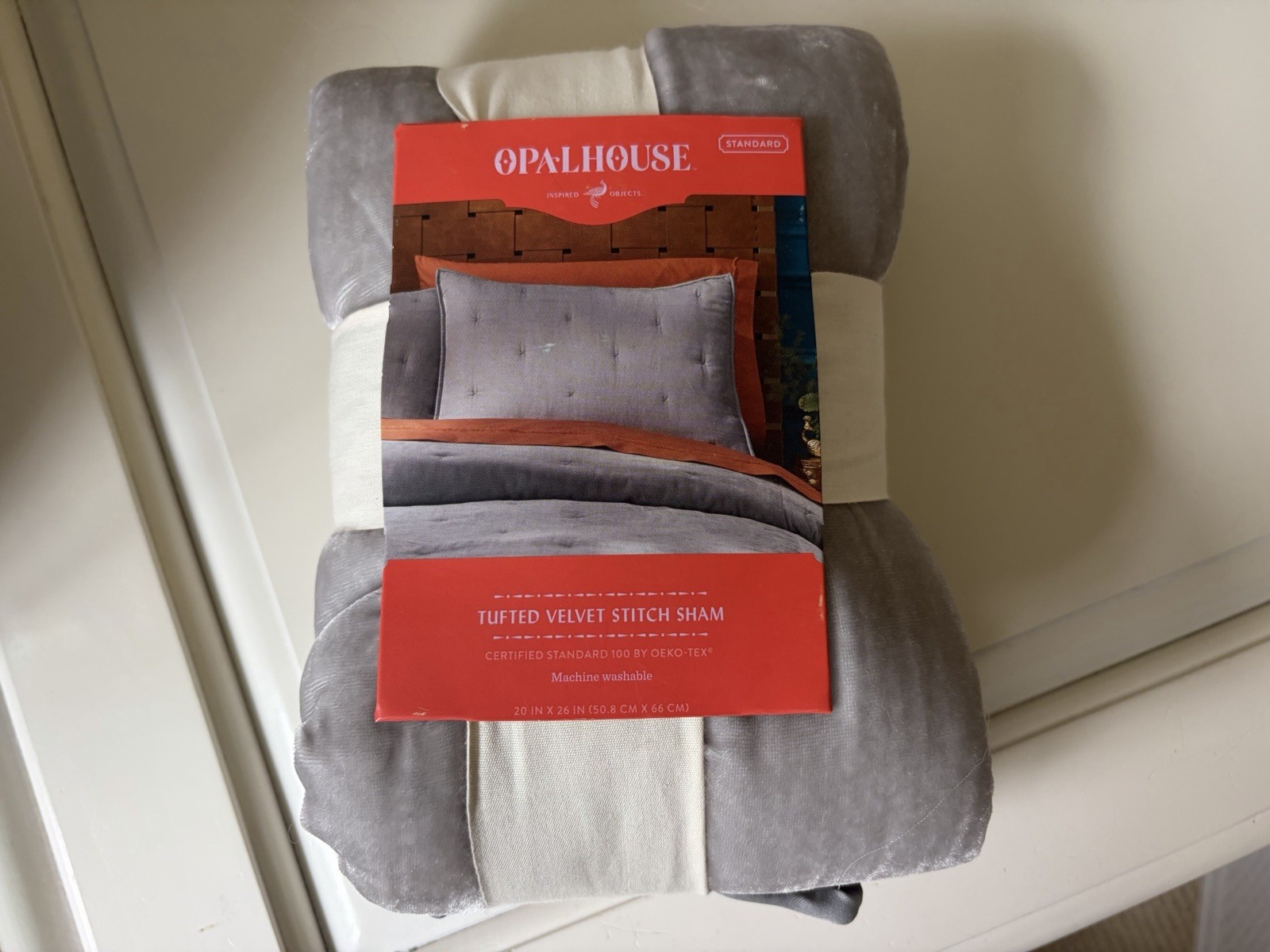 OPALHOUSE Grey Tufted VELVET Stitch Full / Queen QUILT + 2 Standard SHAMS NWT gallery