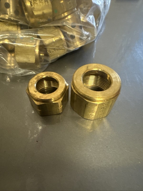 7/8” Brass Lavatory Supply Compression Nuts 3.4 Pounds & A Couple 1” Nuts & Misc gallery