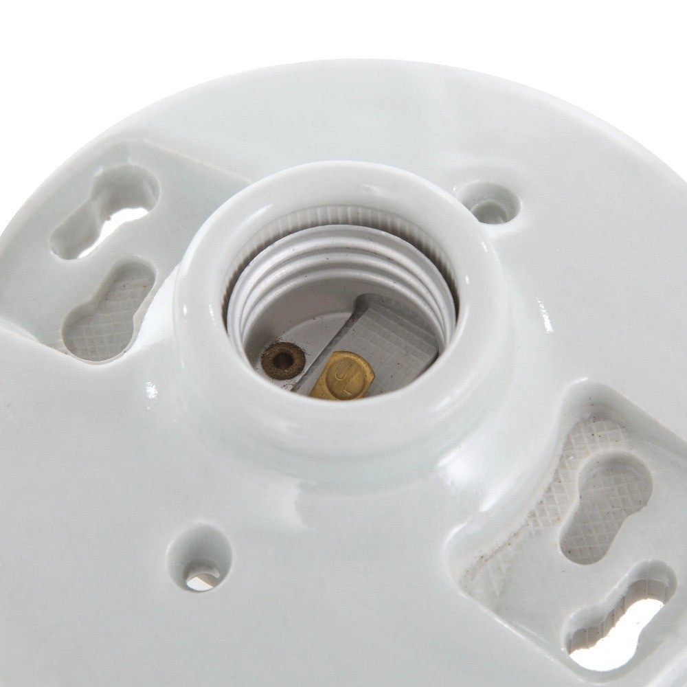 White Porcelain Ceiling Light Bulb Socket Base E26 E27 Medium Screw Type gallery