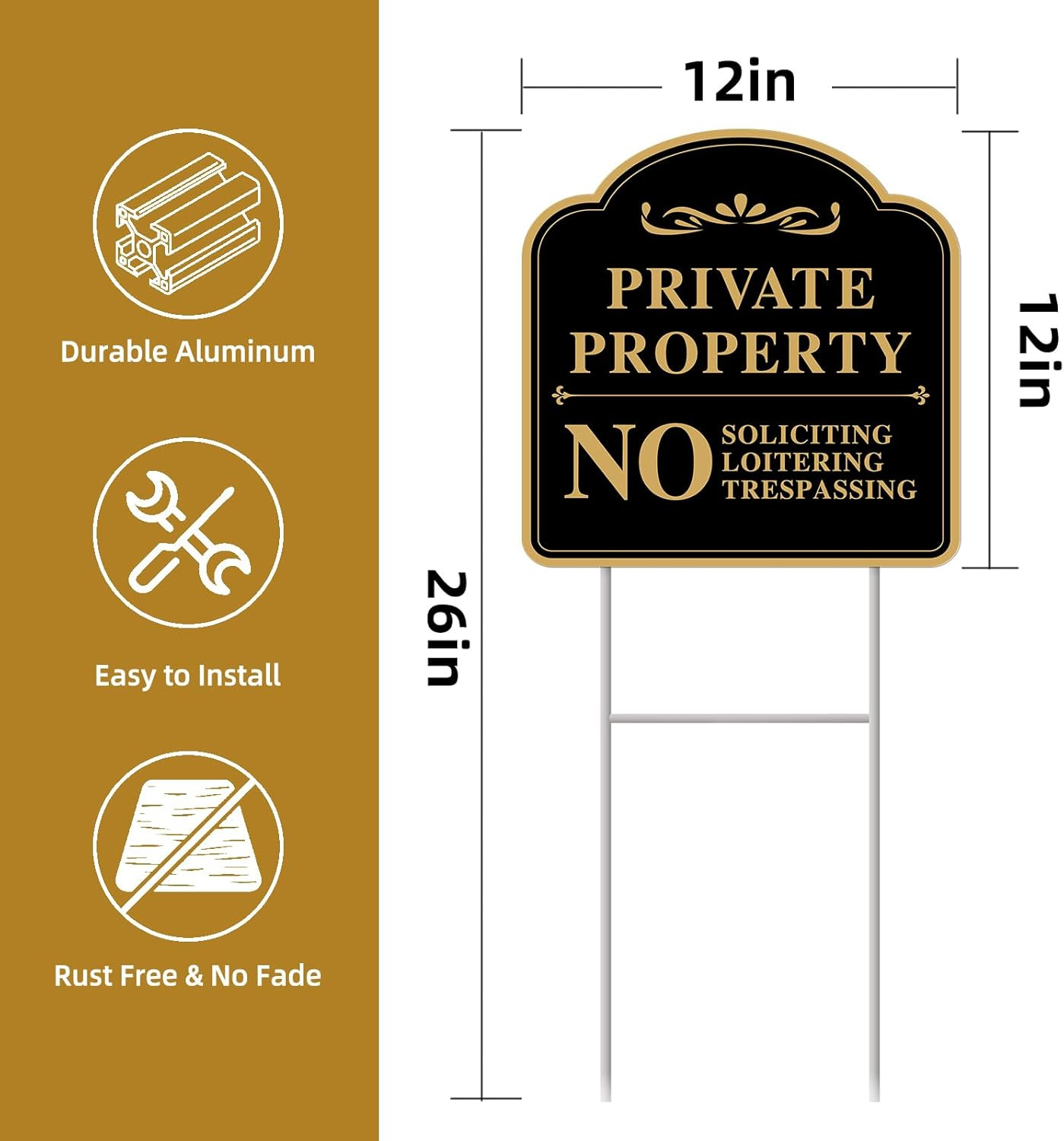 Private Property No Soliciting Sign for House, No Soliciting Yard Sign, 2-Pack 1 gallery