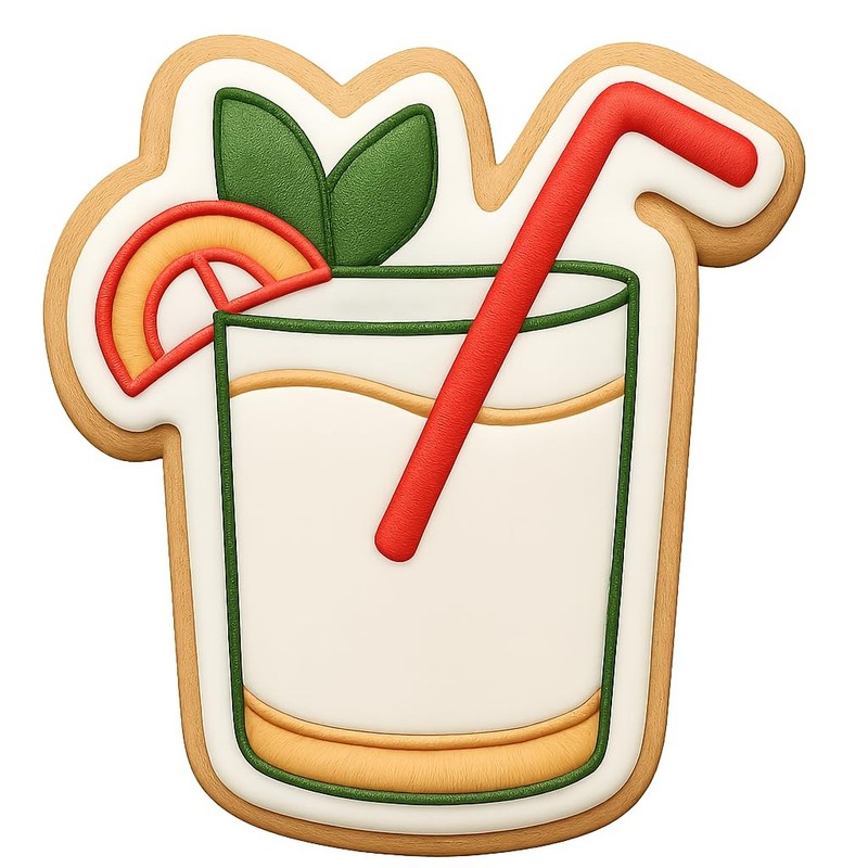 Coconut Mojito Cookie Cutter & Stamp, Fondant & Clay - 4x3.4 gallery