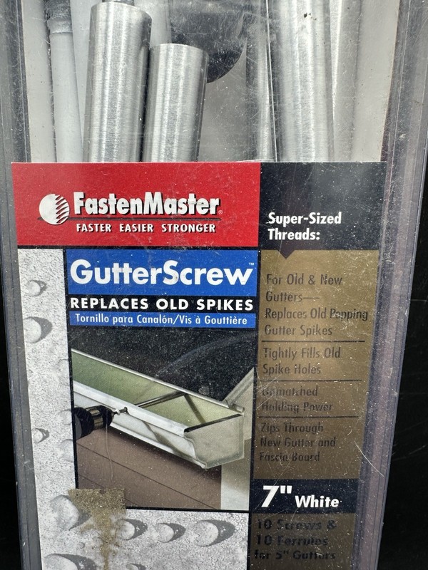 FastenMaster 7" White Gutter Screws (10 screws total) for 5" Gutters gallery
