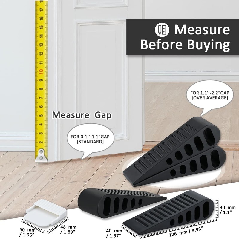 Rubber Door Stopper Wedge, Black 2 Pack Soft TPR Premium Door Stops for Botto... gallery