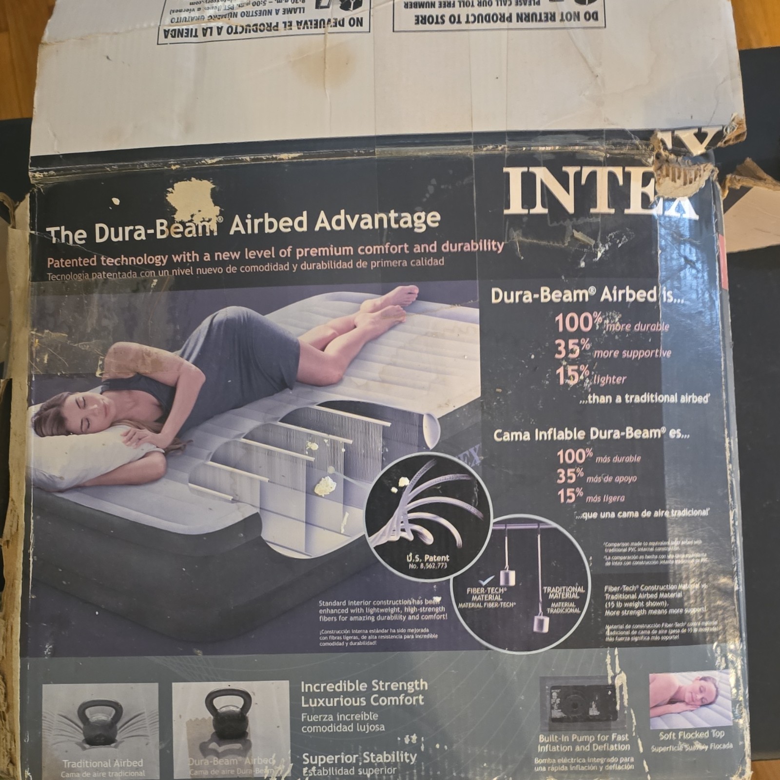 Intex Dura-Beam Plus Twin 13in Mid-Rise Airbed Built-in Pump Fiber-Tech gallery