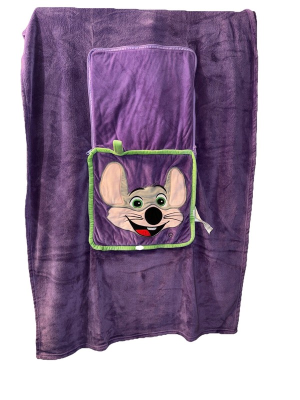 Chuck E Cheese Convertible Pillow 13” Blanket 55 X 33” Zipper Square 2018 Flaw gallery