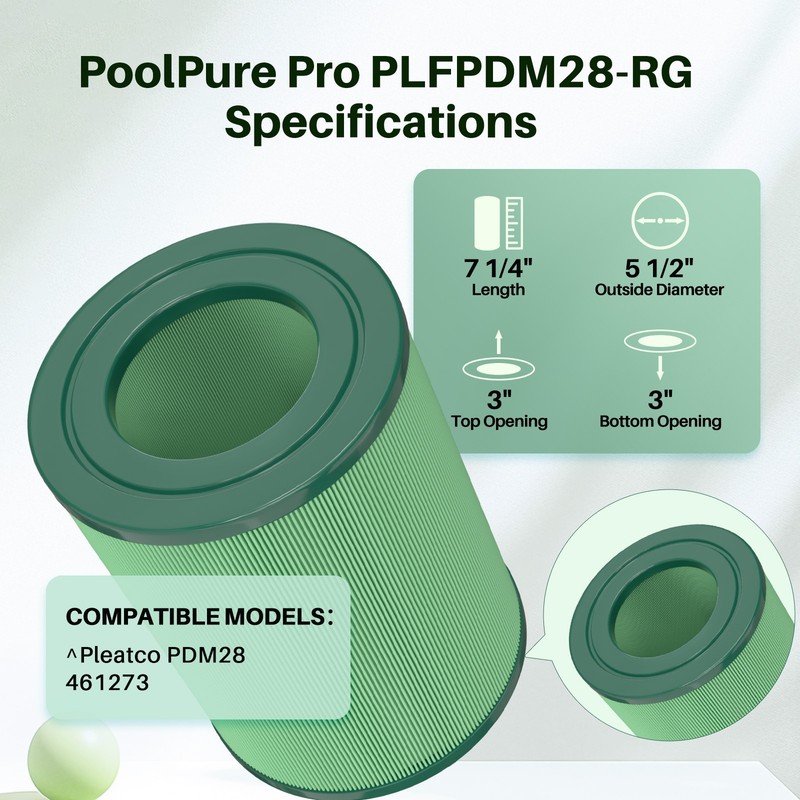 POOLPURE PDM28 Spa Filters, replace for Aquarest Dream Maker 461273, 2PACK gallery