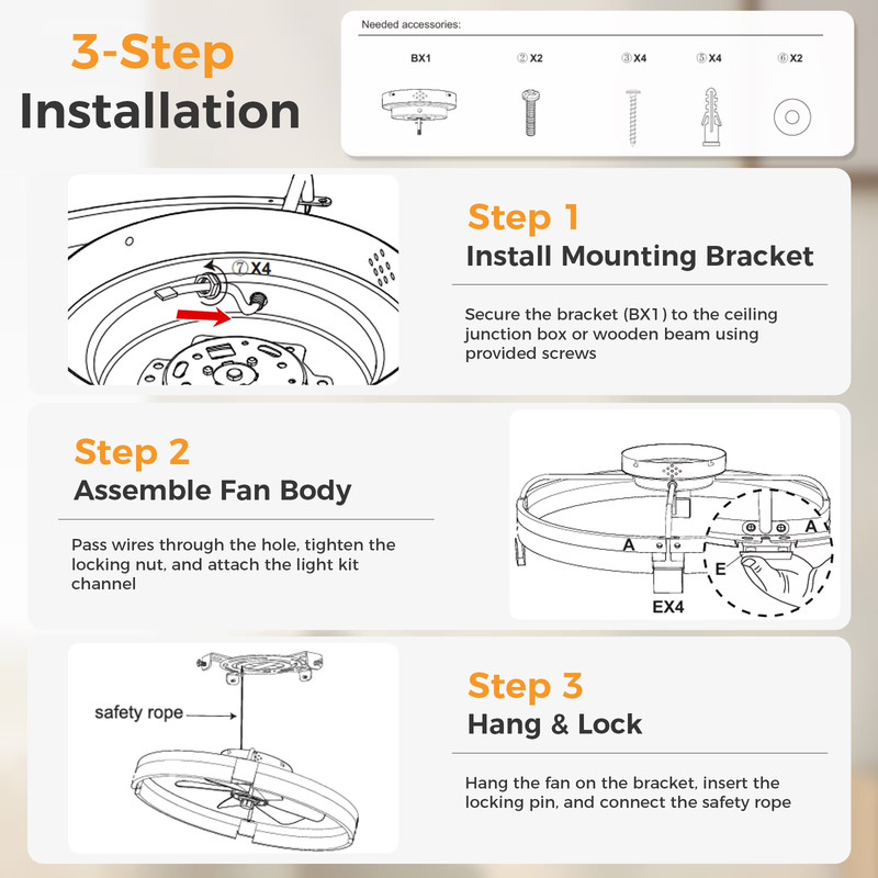 CONCETTA 19in Low Profile Flush Mount Ceiling Fan Dimmable LED Light Remote App gallery