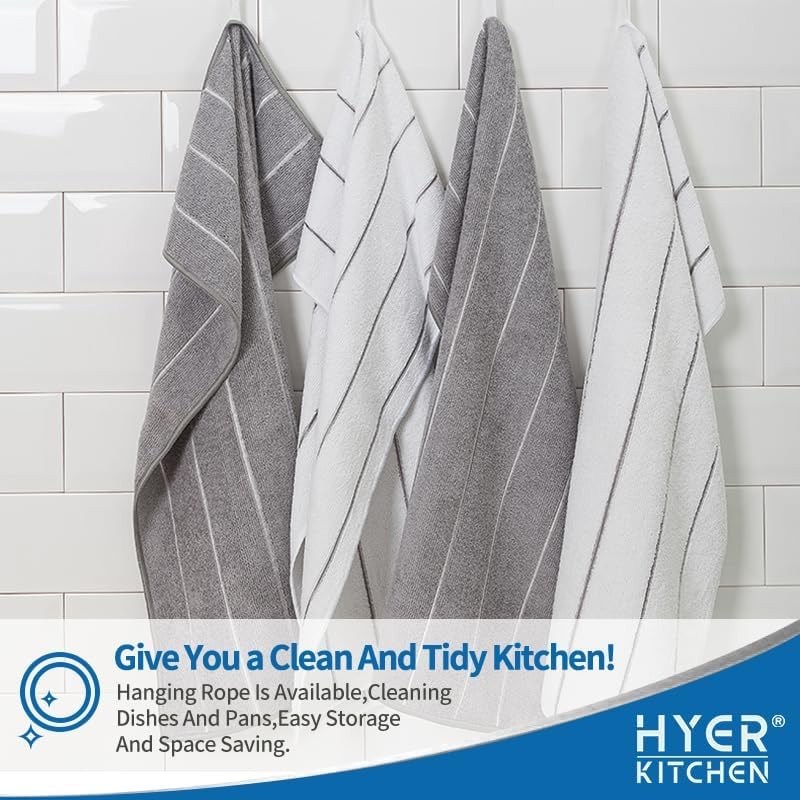 Premium Kitchen Towels - Super Absorbent, Soft and Thick Dish Hand Towels, 4 gallery